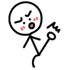 A small stick figure with strange