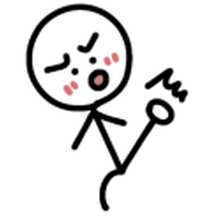 A small stick figure with strange