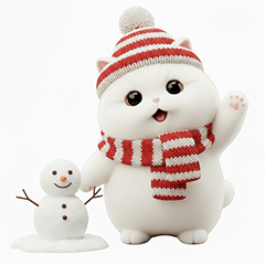 白猫のしらたま♡冬の挨拶