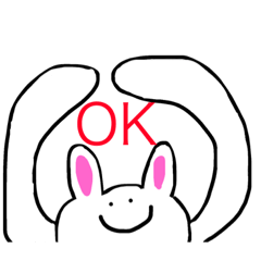 A sticker of a rabbit that anyone canuse