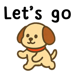 Cute and playful puppy stickers English