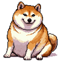 お誘いで使える 太っちょ柴犬