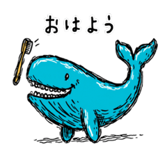 Cute Blue Whale Daily Life Stickers 92