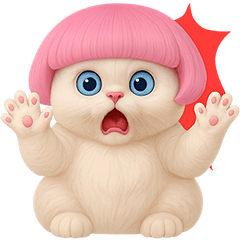 White Cat Pink Bangs (No Text)