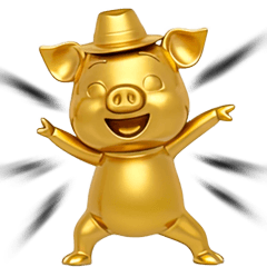 Happy Little Golden Pig