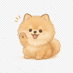 Fluffy Pomeranian stickers POPO
