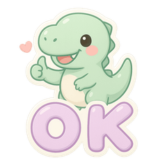 Cute Puffy Dino Stickers