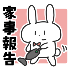 家事報告するうさぎ