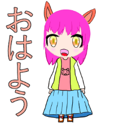 Cute cat girl LINE Sticker