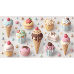 ❤️３Ｄ風、かわいいデザート❤️