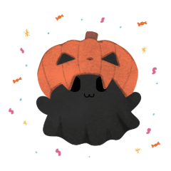 Cat spirit colorful : Halloween