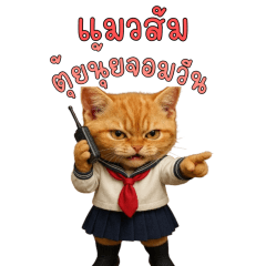 A chubby, naughty orange cat