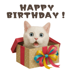 ネコのずっと使える誕生日＆お祝い♪