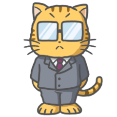 Business Sticker Glasses Cat