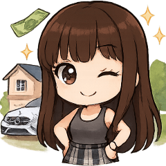 สติ๊กเกอร์เด็กผู้หญิงน่ารักประจำวัน