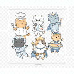 Cosplay Cats! Job Stickers