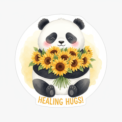 Cute Healing Panda & Sunflower