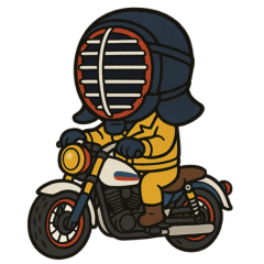 Kendo Biker Stickers Ride and Chill