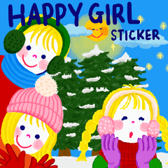 Happy girl sticker!No.37 Winter version