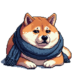 秋の始まり太っちょ柴犬
