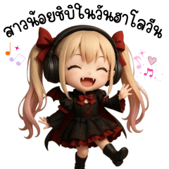 Chibi girl on Halloween