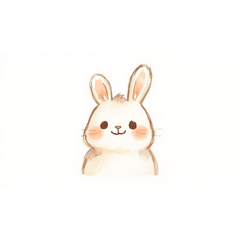 Happy cute fluffy rabbit stamps
