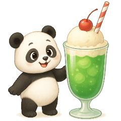 Cute retro panda greeting Sticker