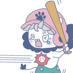 水玉パンツの白ライオンれおまる★野球編