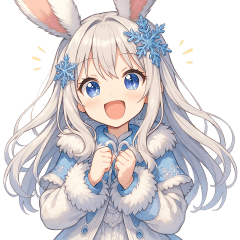 雪うさぎのゆるかわ絵文字 癒し表情集
