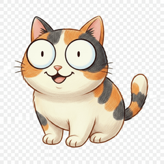 Big-eyed calico cat daily Stamps