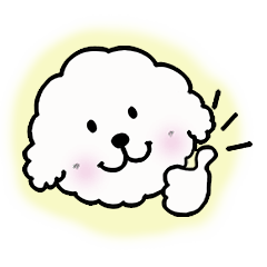 白いモフモフ犬ルナ（デカ文字日常）