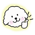 白いモフモフ犬ルナ（デカ文字日常）