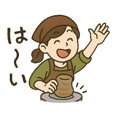 Ceramic art girls' everyday stickers