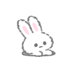 超ちいさい白いこうさぎスタンプ