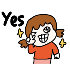 Cute girl chat stickers for daily talk.