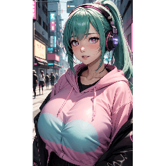 ภาพเหมือนของหญิงสาวในไซเบอร์พังค์