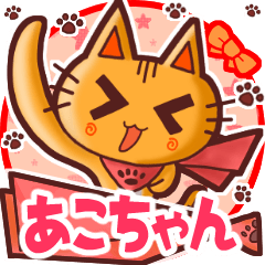 Cute cat's name sticker 051