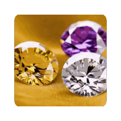 AI YELLOW PURPLE WHITE DIAMOND STICKER.