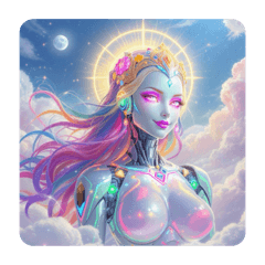 AI FUTURE FEMALE ROBOT STICKER