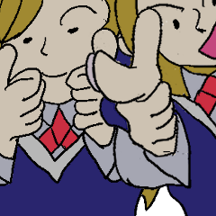 A female student diving in.