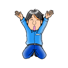 動く作業服の男