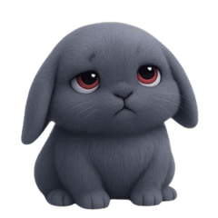 可愛搖擺的灰色兔子 (ANM)