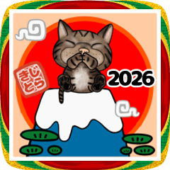 キジトラ猫2026ポップアップお正月