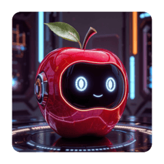 AI APPLE ROBOT STICKER.