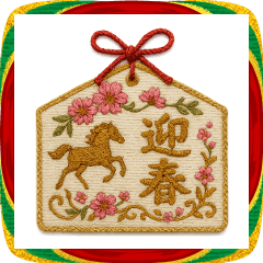 刺繍で贈る和のメッセージ 2026年（午年）