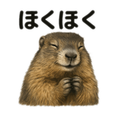 リアルマーモットの秋スタンプ｜季節