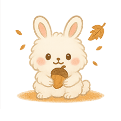 Fluffy Bunnys Autumn Stickers