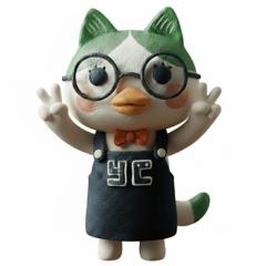 The Clay Cat with Glasses
