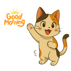 Animal stamp three-haired cat EDEngVr