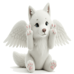 擁有白色翅膀的白狼「Luna」。